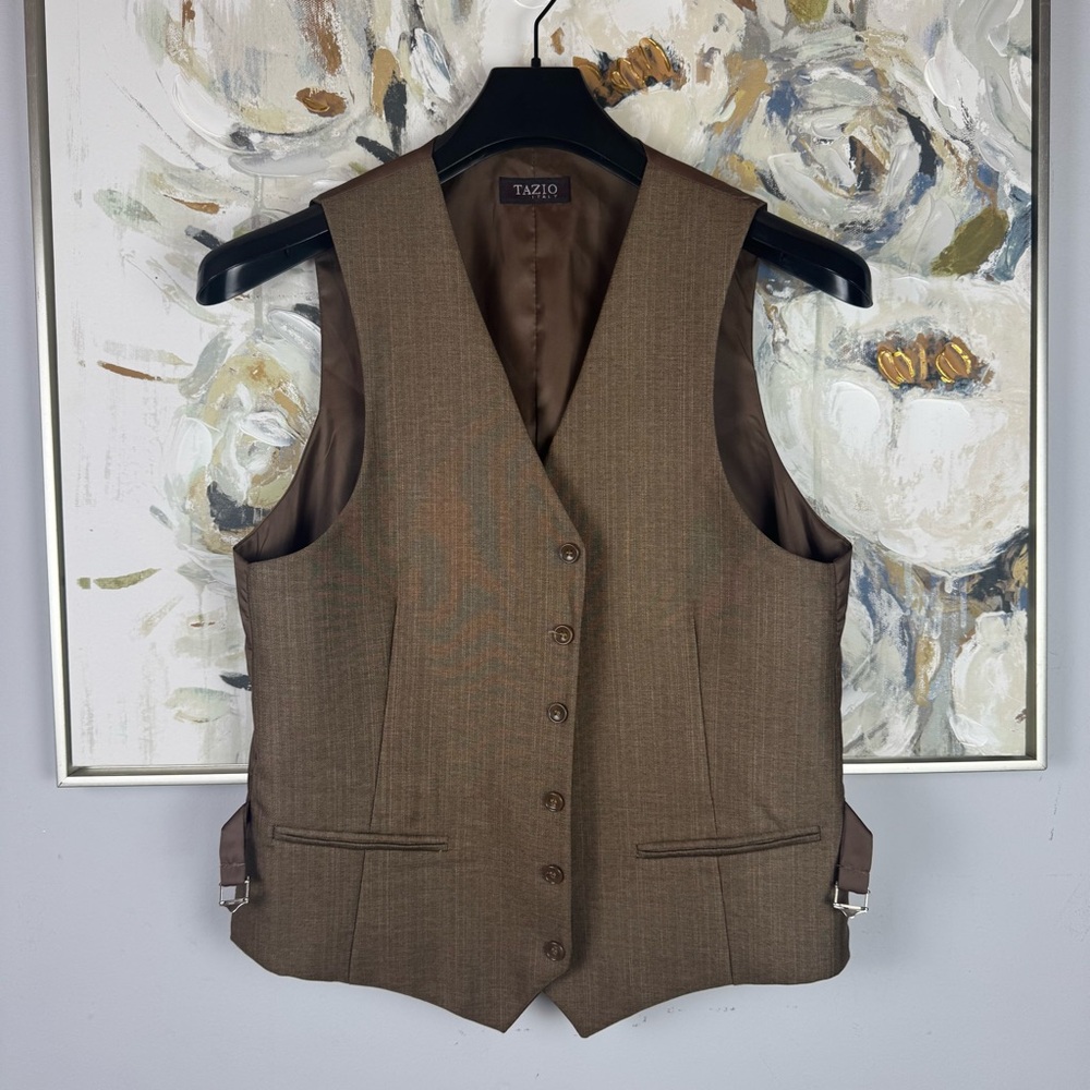 Tazio Italy Men’s Brown Dress Vest Size 40R